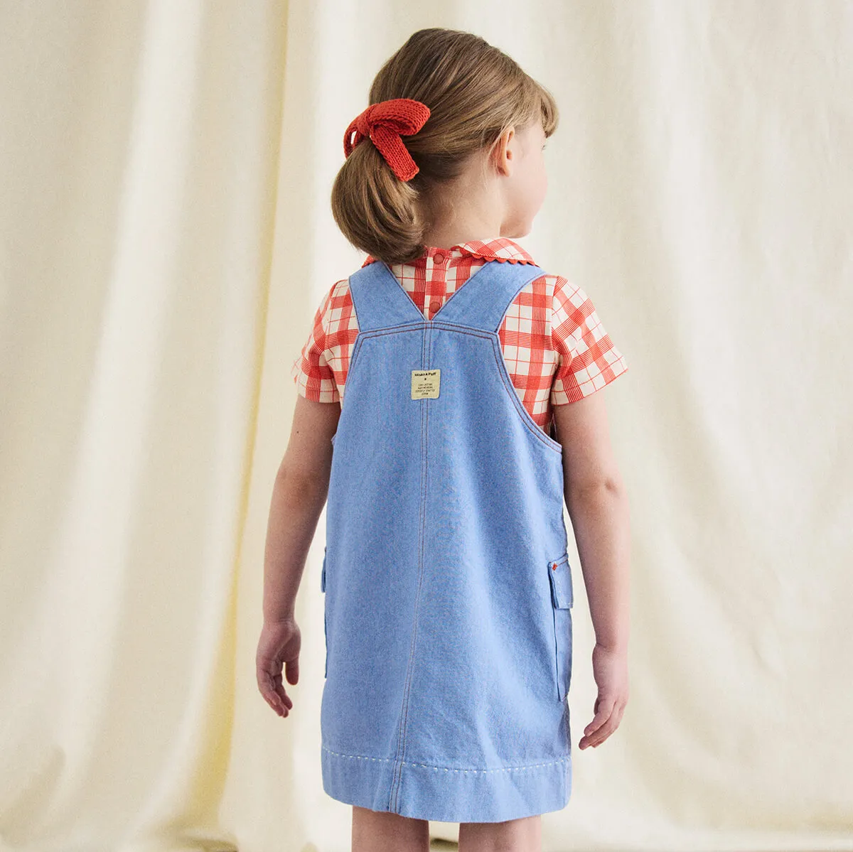 Buckle Jumper Dress in Baby Blue by Misha & Puff
