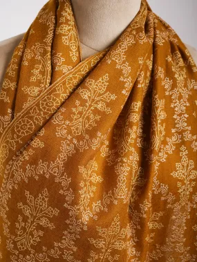 Buckthorn Brown Sozni Embroidered Real Cashmere Wrap