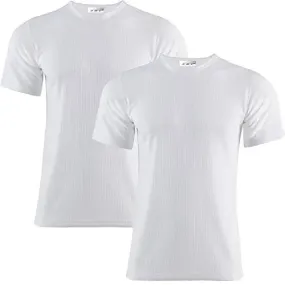 B.U.L ® 2 Mens Extreme Hot Thermal Underwear Set Short Sleeve Vest Suitable for Winter, Outdoor Work, Travel, Camping & Ski Wear Size S-XL (L, White)