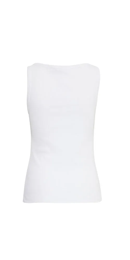 B.Young Ribbed Tank, white