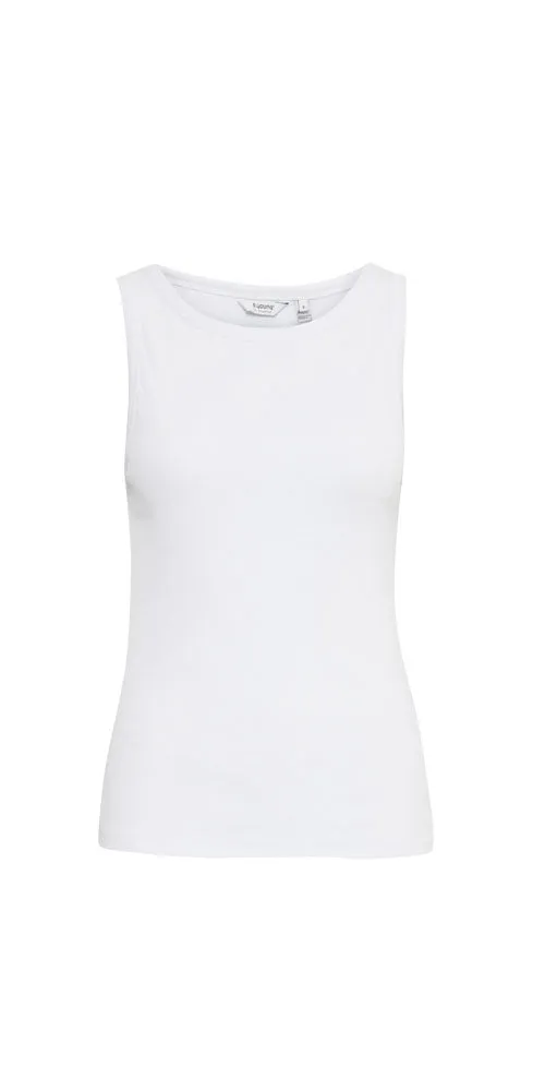 B.Young Ribbed Tank, white