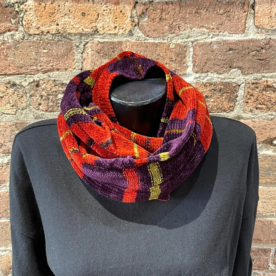 BZ Striped Chenille Infinity Scarf