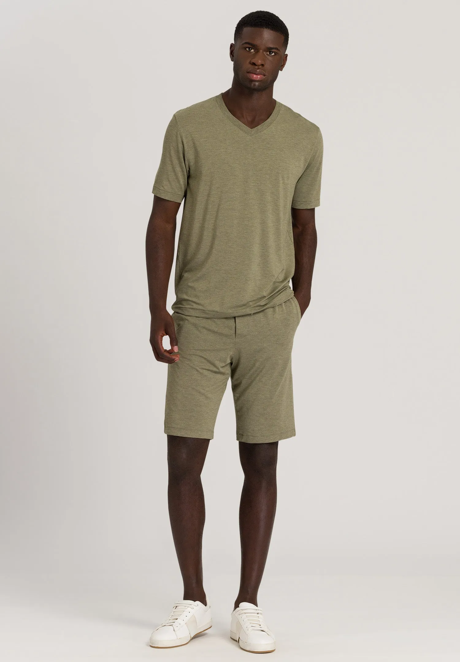 Casuals Drawstring Shorts | Moss Melange 75039-2361