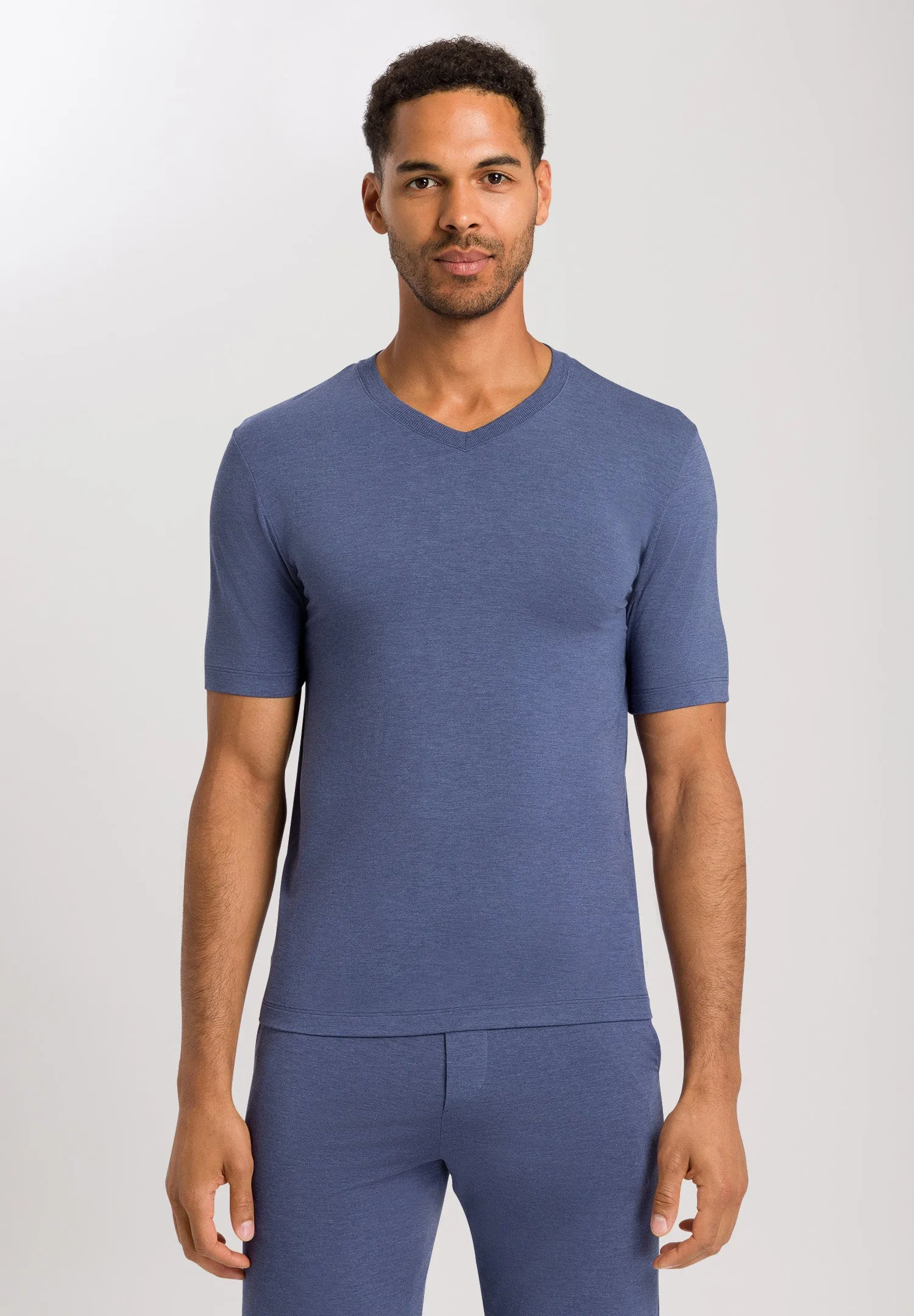 Casuals Soft V-Neck T-Shirt | Slate Blue Melange 75035-2898
