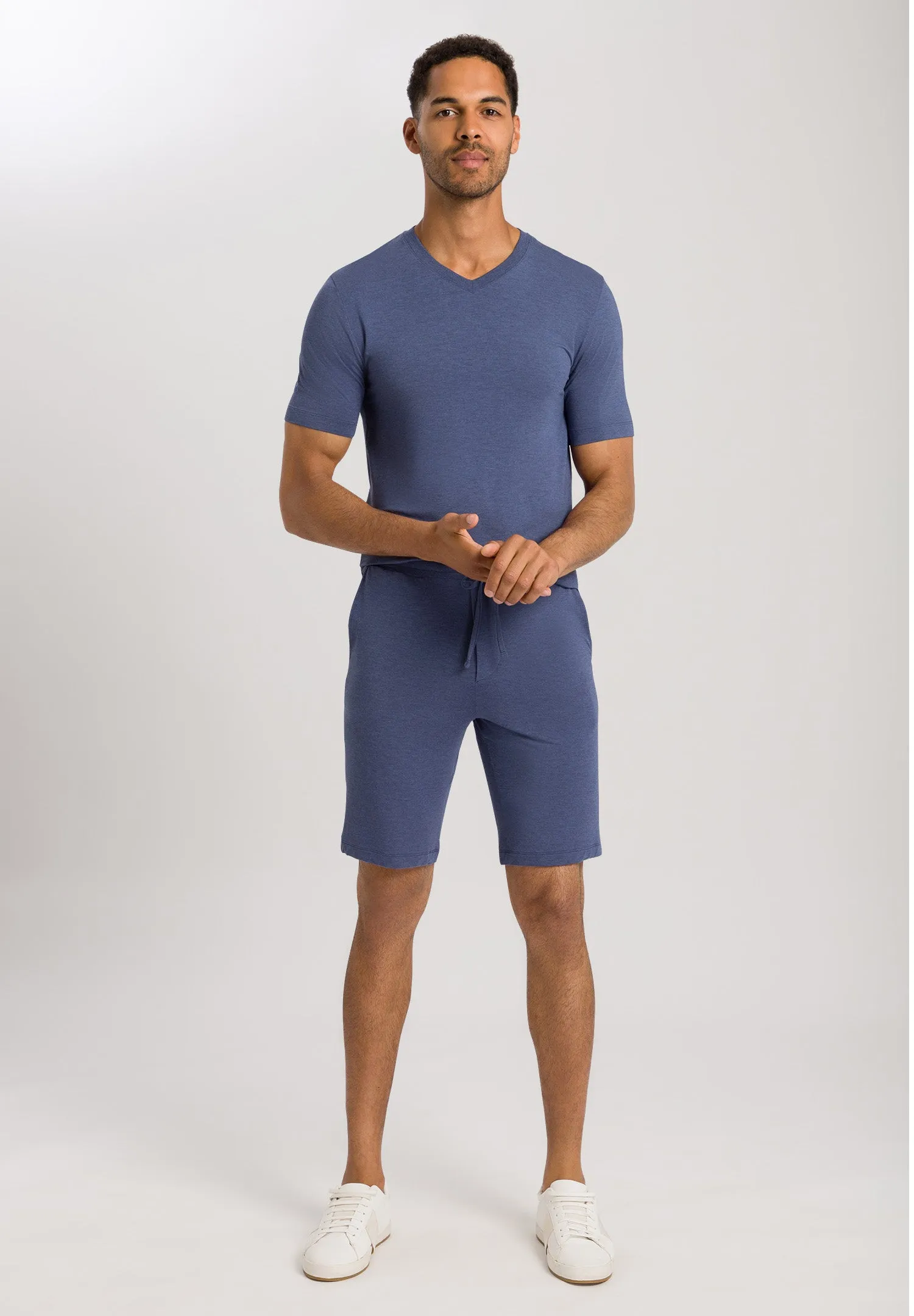 Casuals Soft V-Neck T-Shirt | Slate Blue Melange 75035-2898