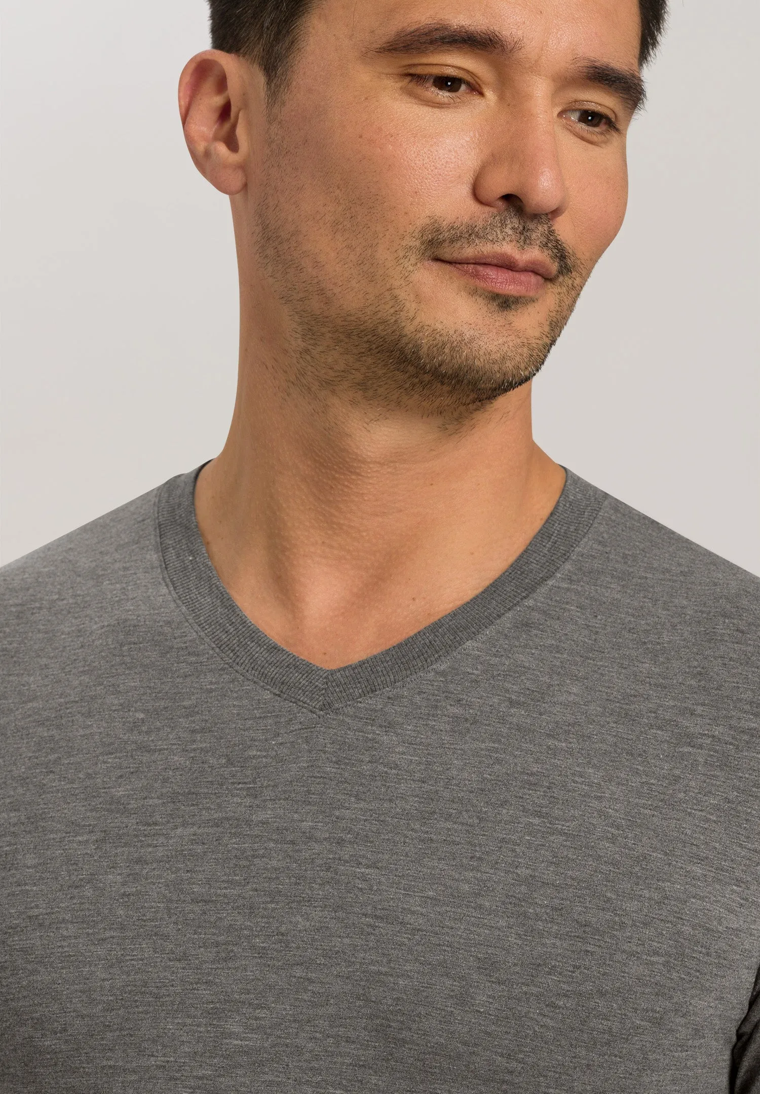 Casuals Soft V-Neck T-Shirt | Stone Melange 75035-1945