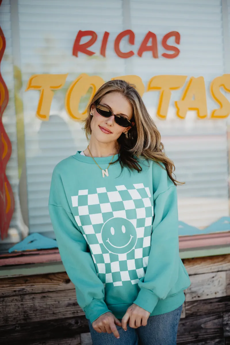 Checker Happy Face Wholesale Sweatshirt