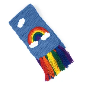 Chunky Bright Rainbow Cloud Scarf (Dolphin Blue)