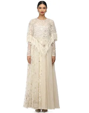 Constellation Embroidered Cape- Ivory
