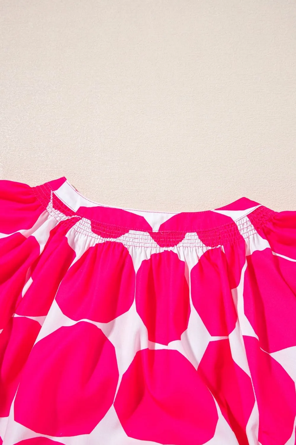 Contrast Notched Flutter Sleeve Dress
