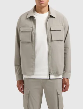 Crêpe Stretch Overshirt | Taupe