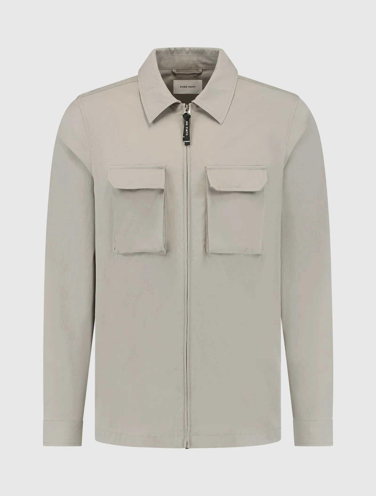 Crêpe Stretch Overshirt | Taupe