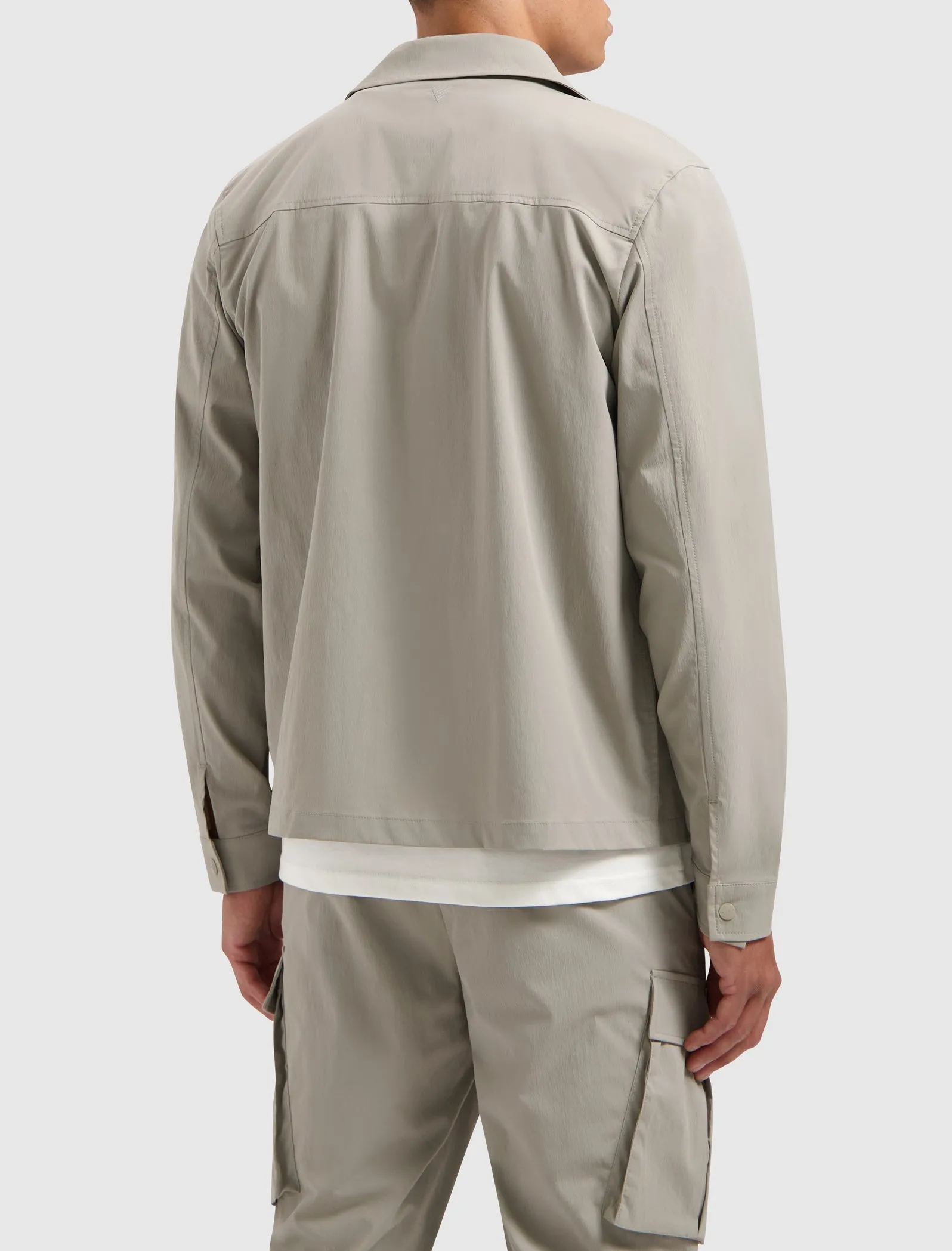 Crêpe Stretch Overshirt | Taupe