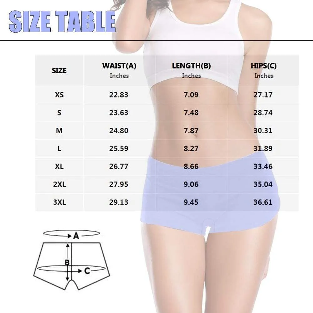 Custom Face Underwear Personalized Love You Panty Women's Boyshort Panties Gift for Her