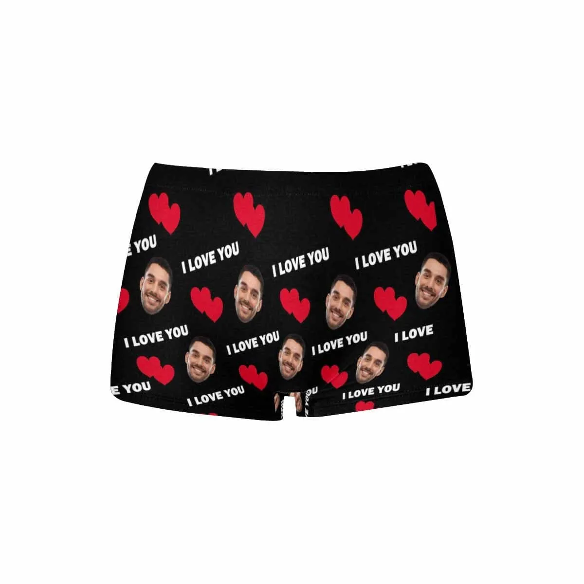 Custom Face Underwear Personalized Love You Panty Women's Boyshort Panties Gift for Her