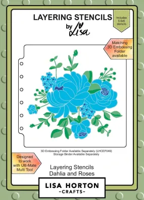 Dahlia And Roses Layering Stencils