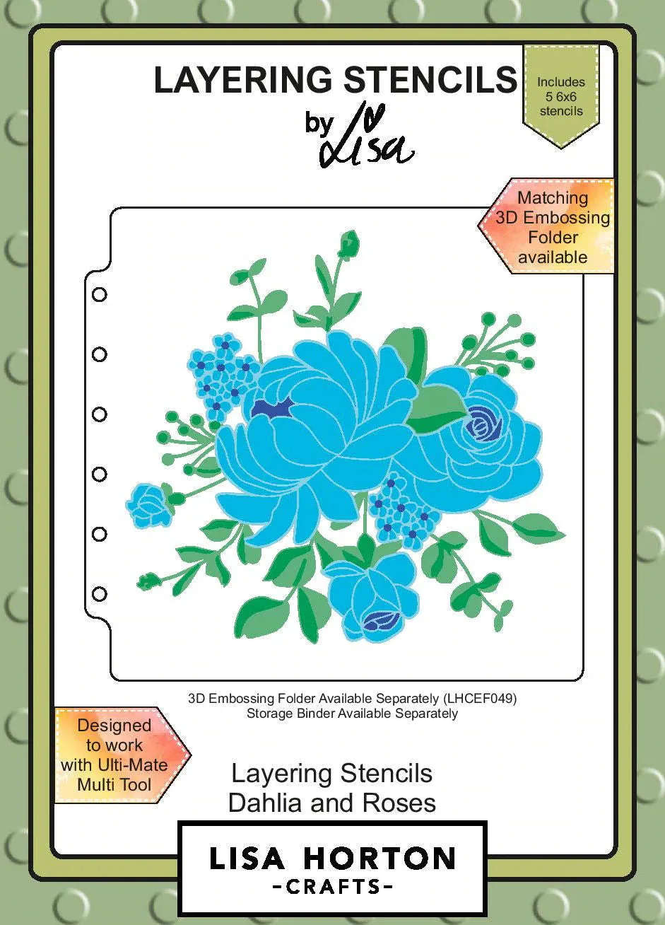 Dahlia And Roses Layering Stencils