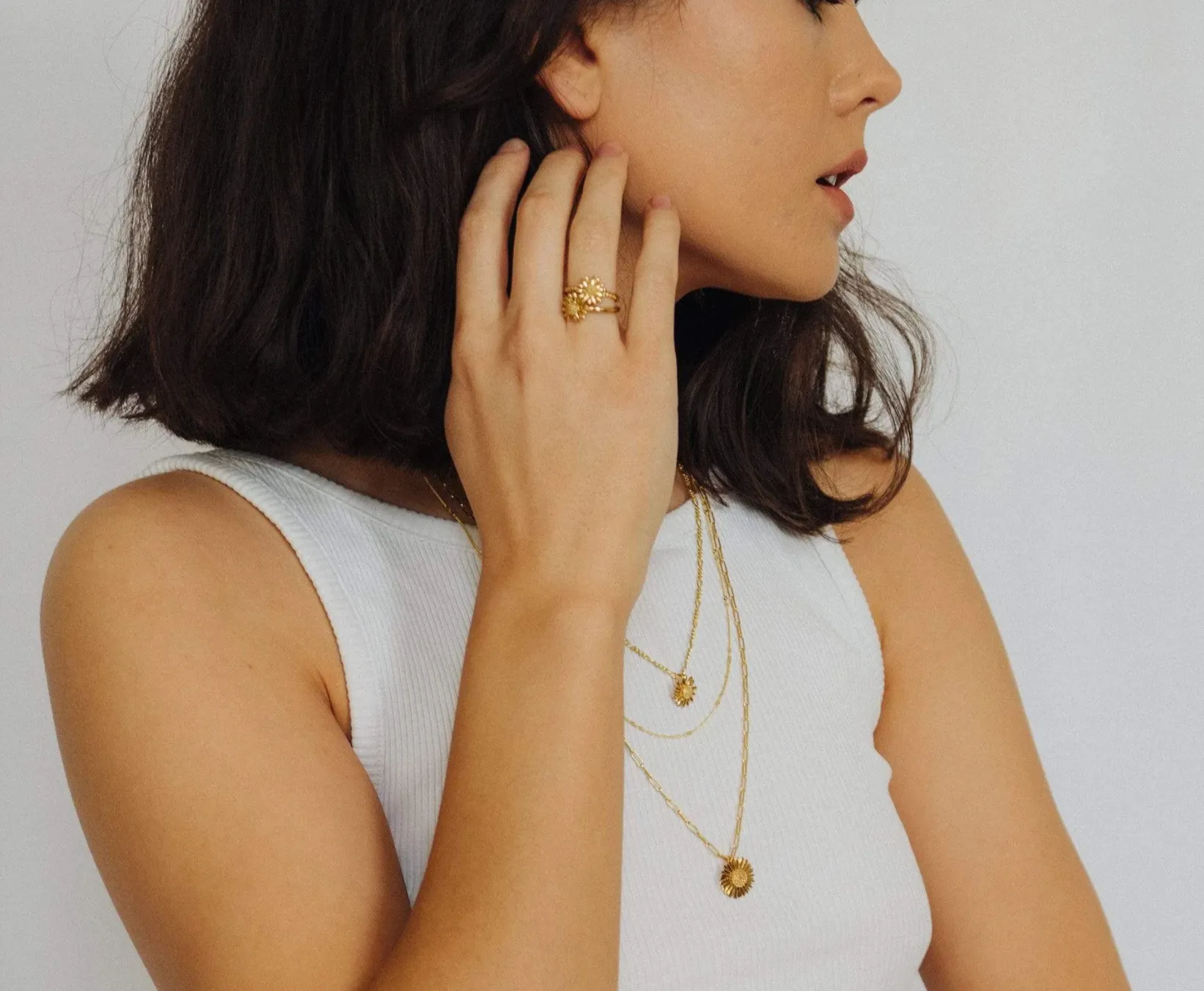 Daisy London English Daisy Necklace 18ct Gold Plate N2002