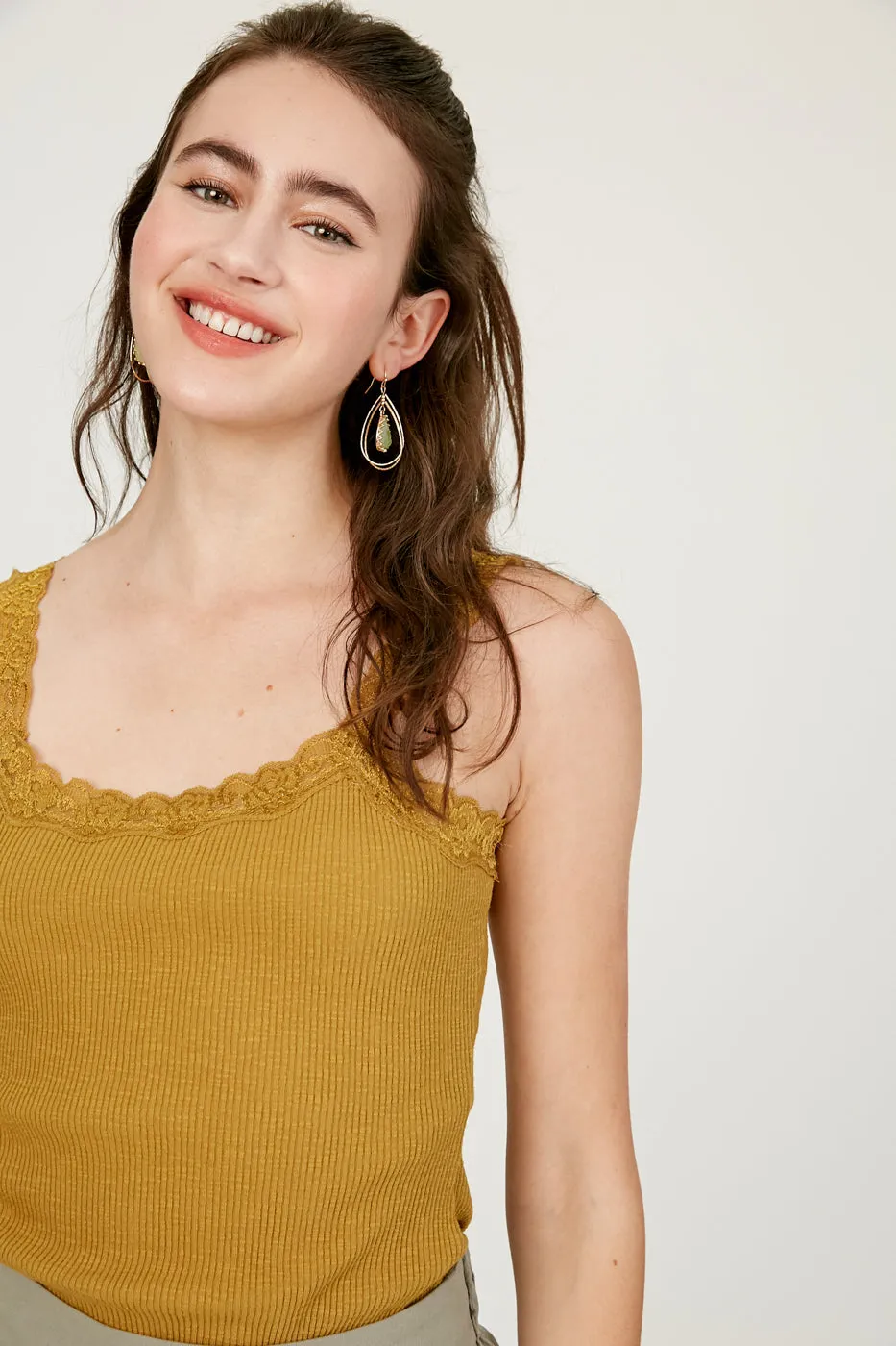 Deep Mustard Ribbed Tank