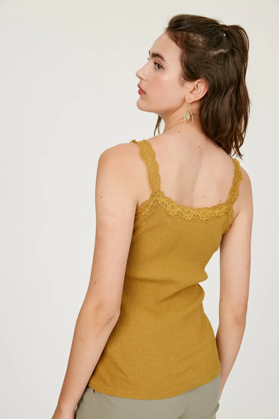 Deep Mustard Ribbed Tank