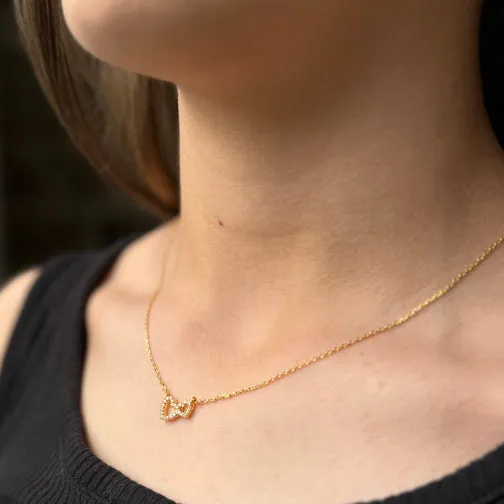 Double the Love Dainty Crystal Hearts Necklace (GOLD, ROSE GOLD OR SILVER)