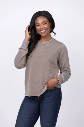 Dylan Venice Crew Sweatshirt in Olive
