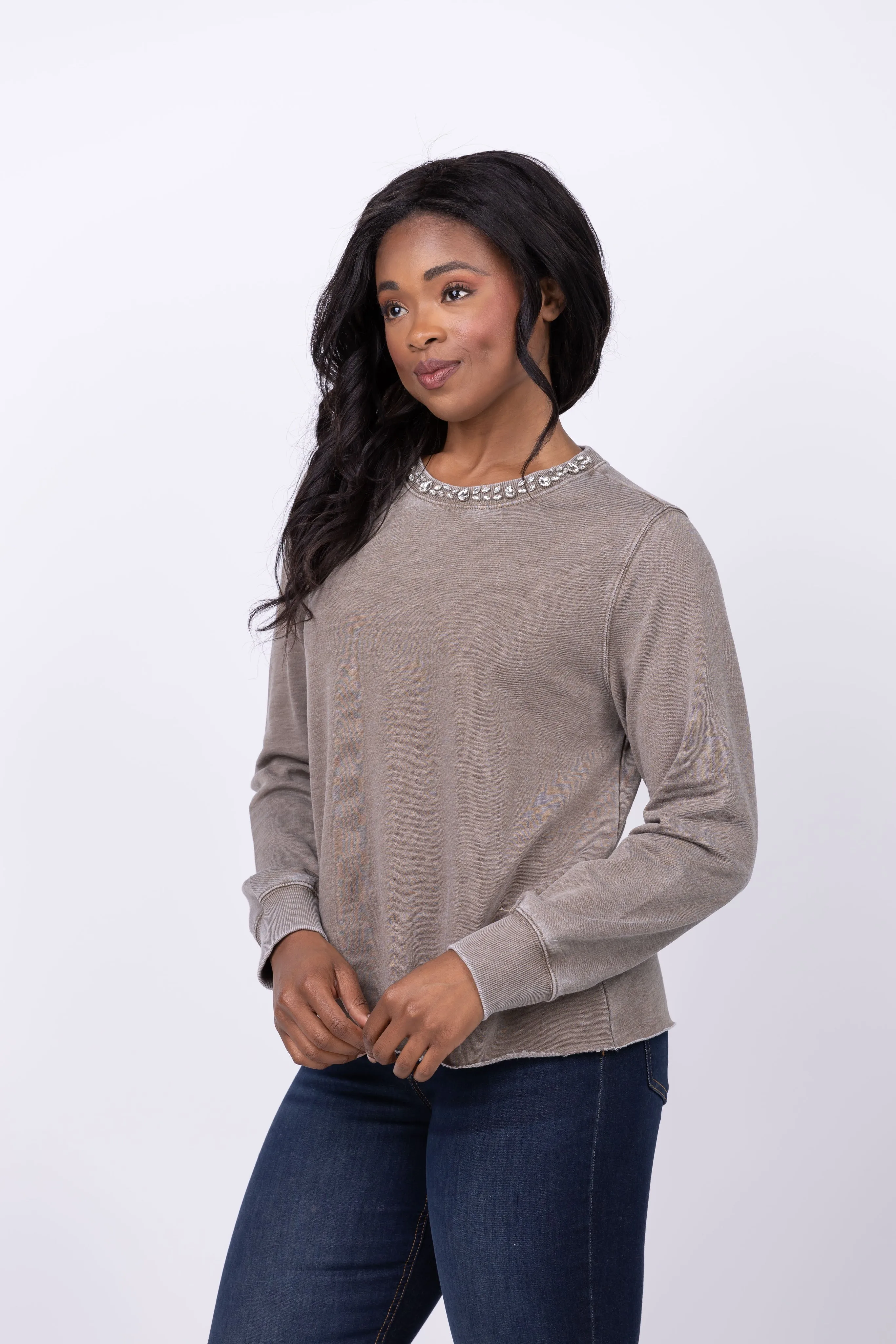 Dylan Venice Crew Sweatshirt in Olive