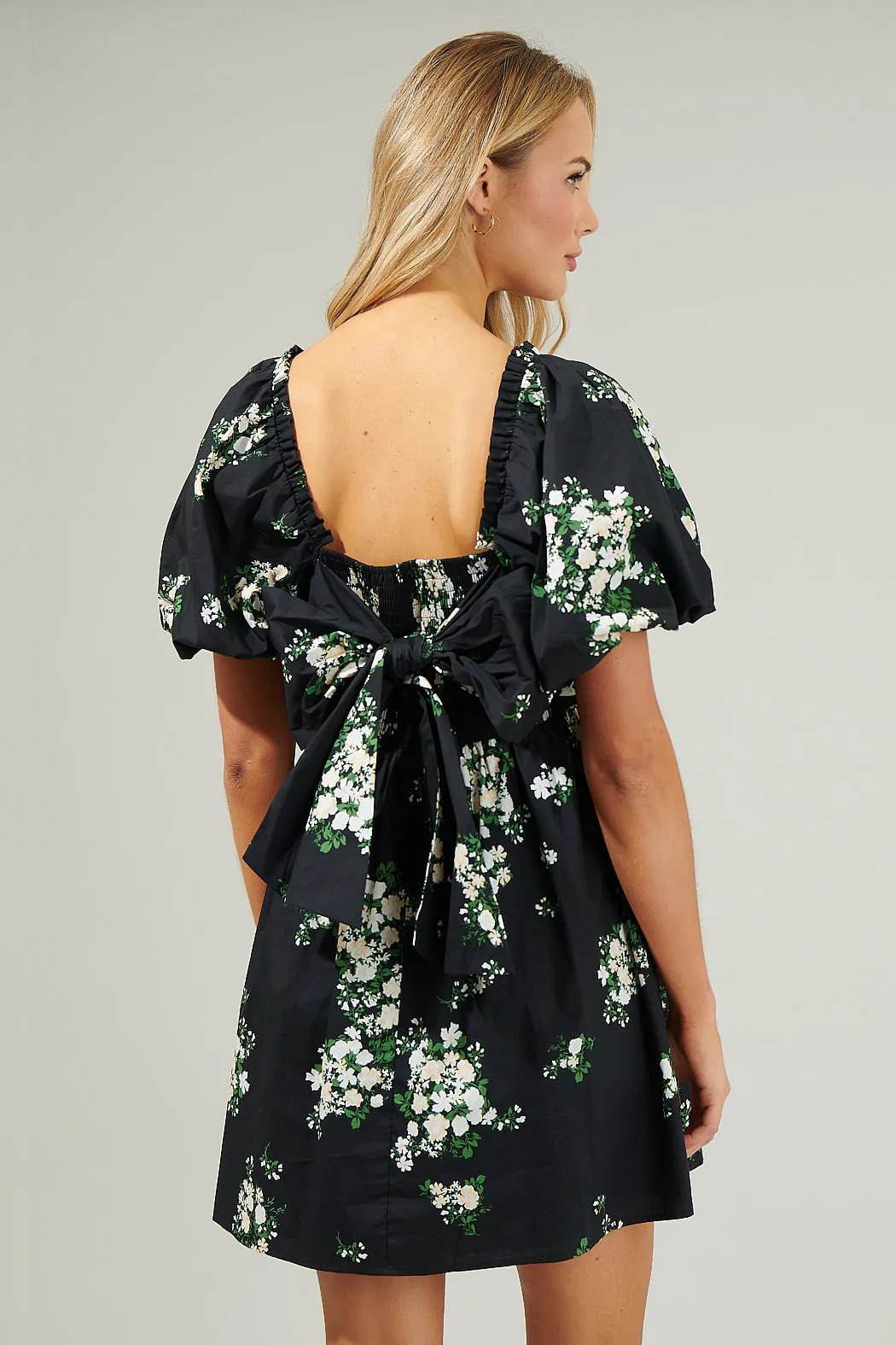 Emery Floral Marion Puff Sleeve Babydoll Mini Dress