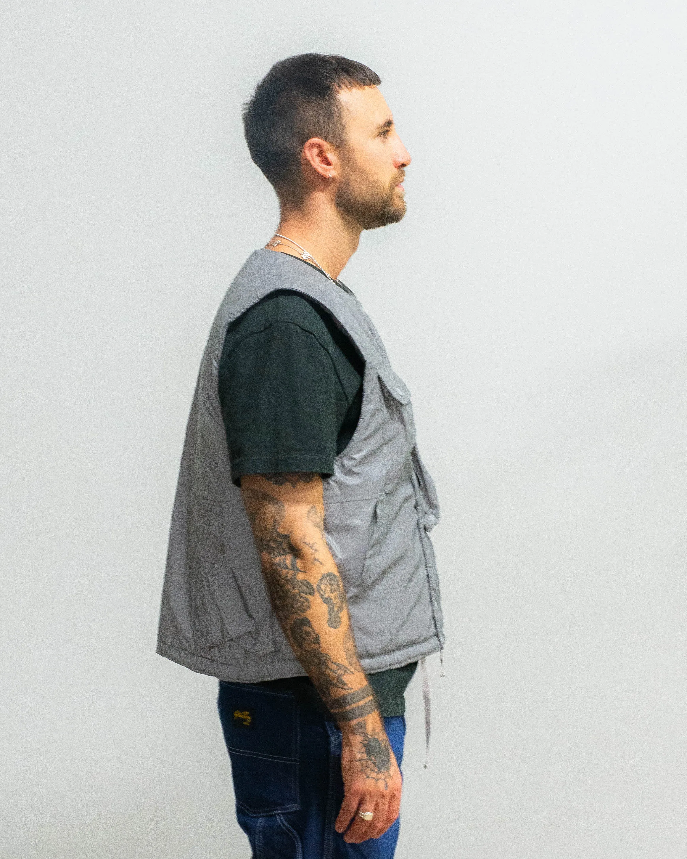 Engineered Garments Cover Vest Silver Poly Reflective Taffeta