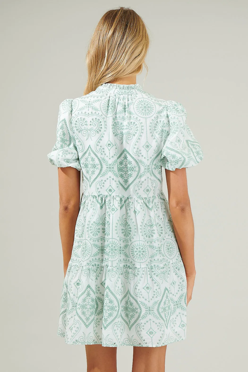 Evelyn Eyelet Jacey Babydoll Mini Dress