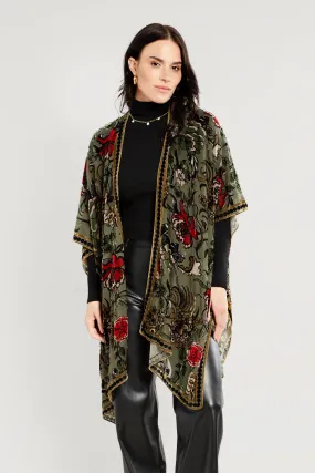 Floral Sheer Velvet Ruana