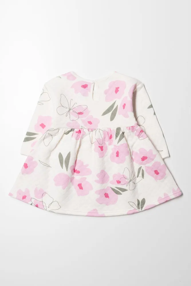 Flower Babydoll Dress White And Pink