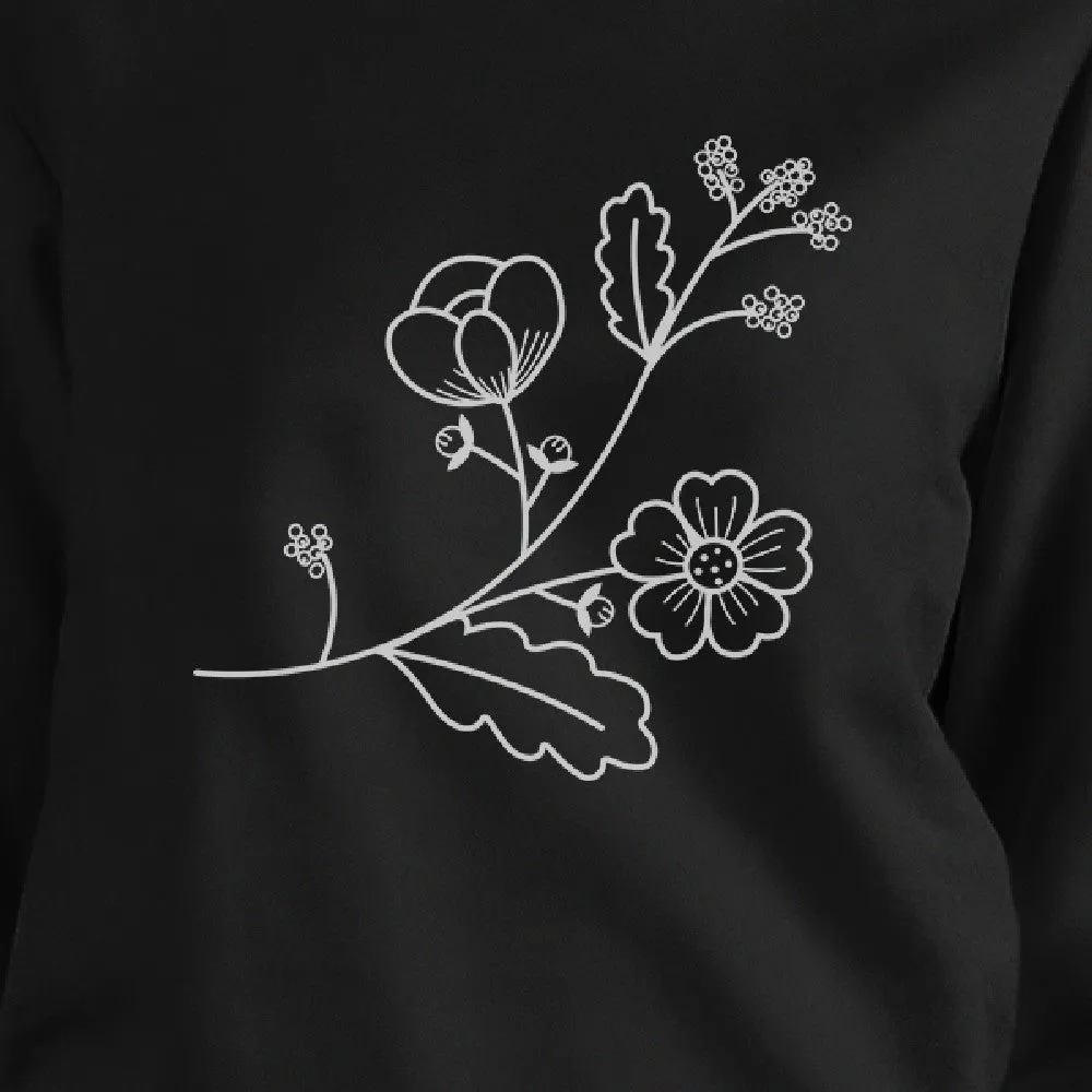 Flower Unisex Sweatshirts Flower Printed Pullover Fleece For Her