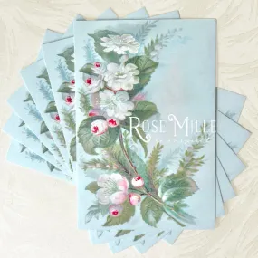 Flowers on Blue - Layering Post Cards