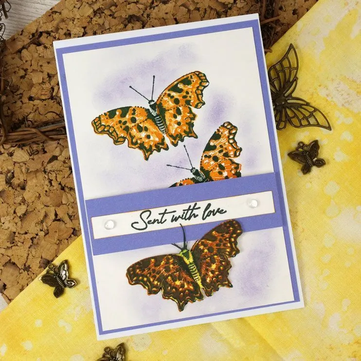 For The Love Of Stamps - Layering Comma Butterfly