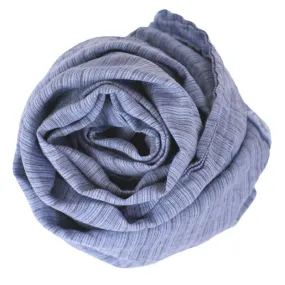 Frayed Edge Light Linen Scarf – Blue Stripes by LinenCasa
