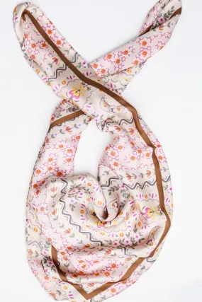 Gardenia Party Satin Scarf In Natural