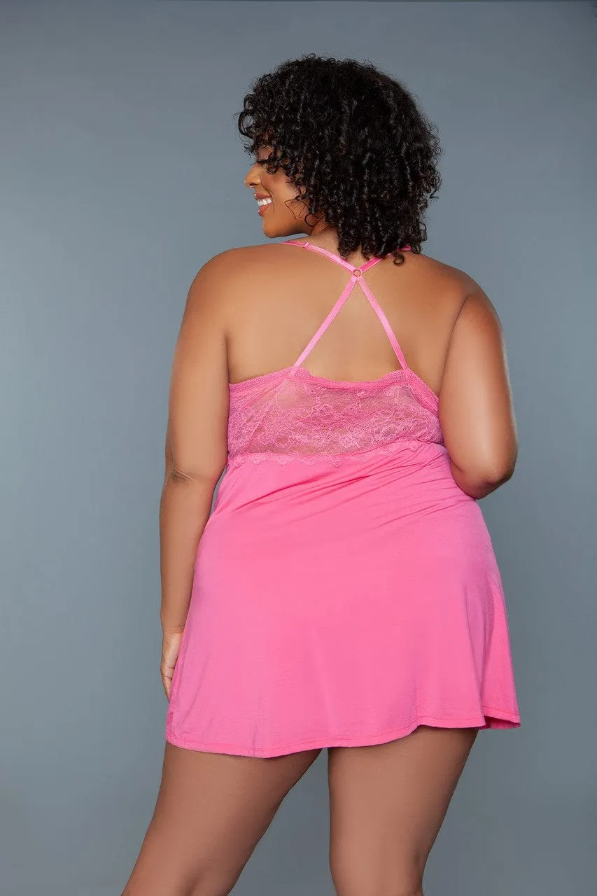 Geovan Eyelet Lace Babydoll Coral