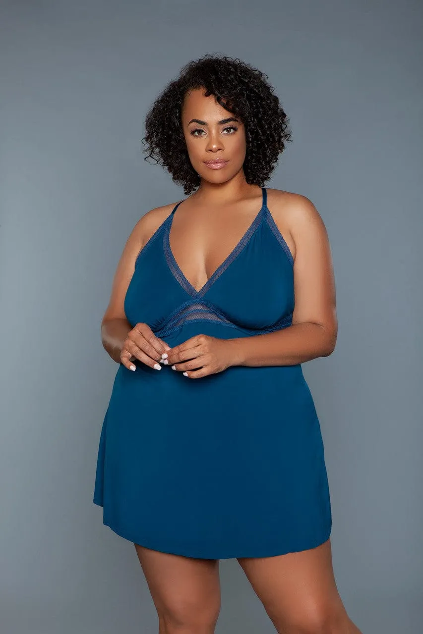 Geovan Eyelet Lace Babydoll Deep Royal