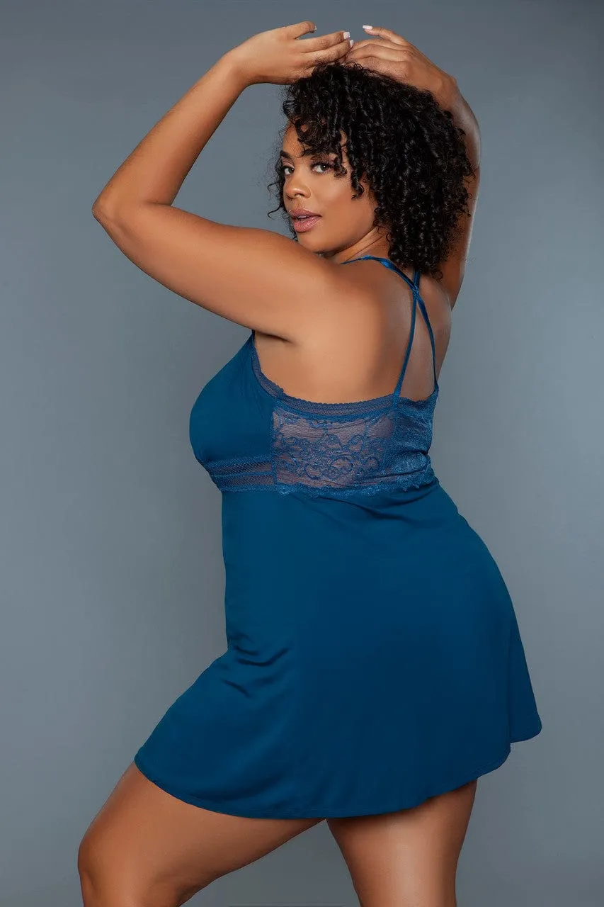 Geovan Eyelet Lace Babydoll Deep Royal