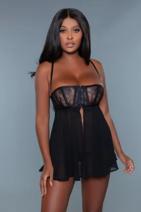 Geovan Lace Caged Babydoll