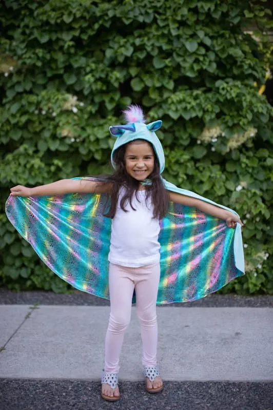 Great Pretenders - Reversible Unicorn Dragon Cape - Size 5-6