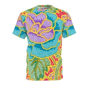 Green and red flowers - Inovax Unisex Cut & Sew Tee