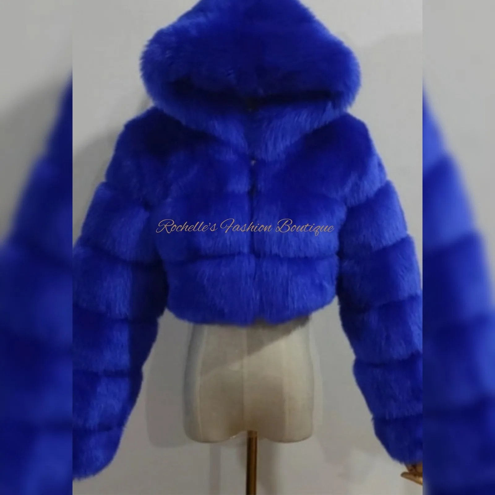 Green Fur Crop Hoodie