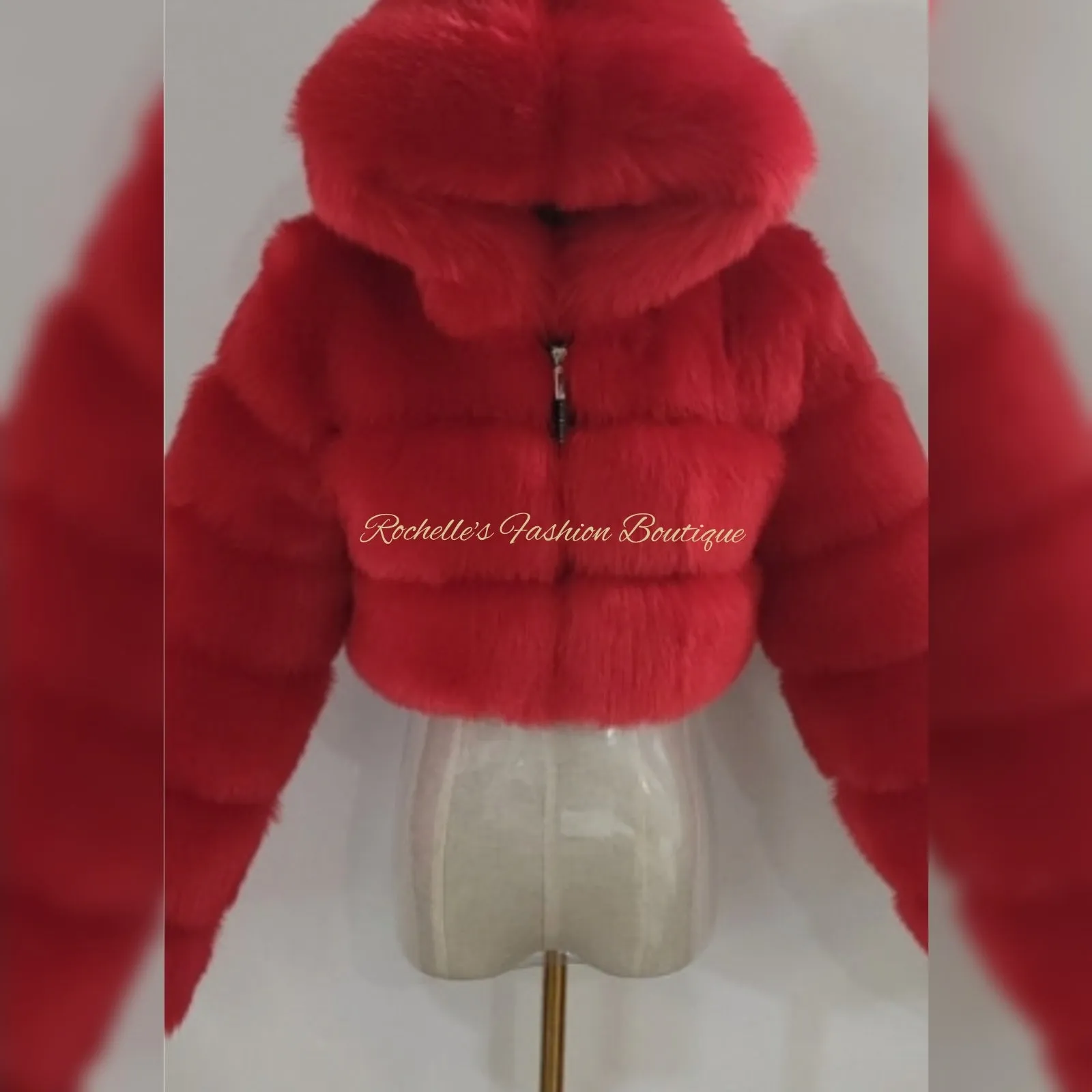 Green Fur Crop Hoodie
