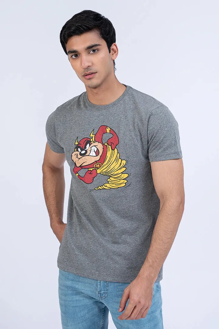 Grey Graphic Regular Fit T-Shirt