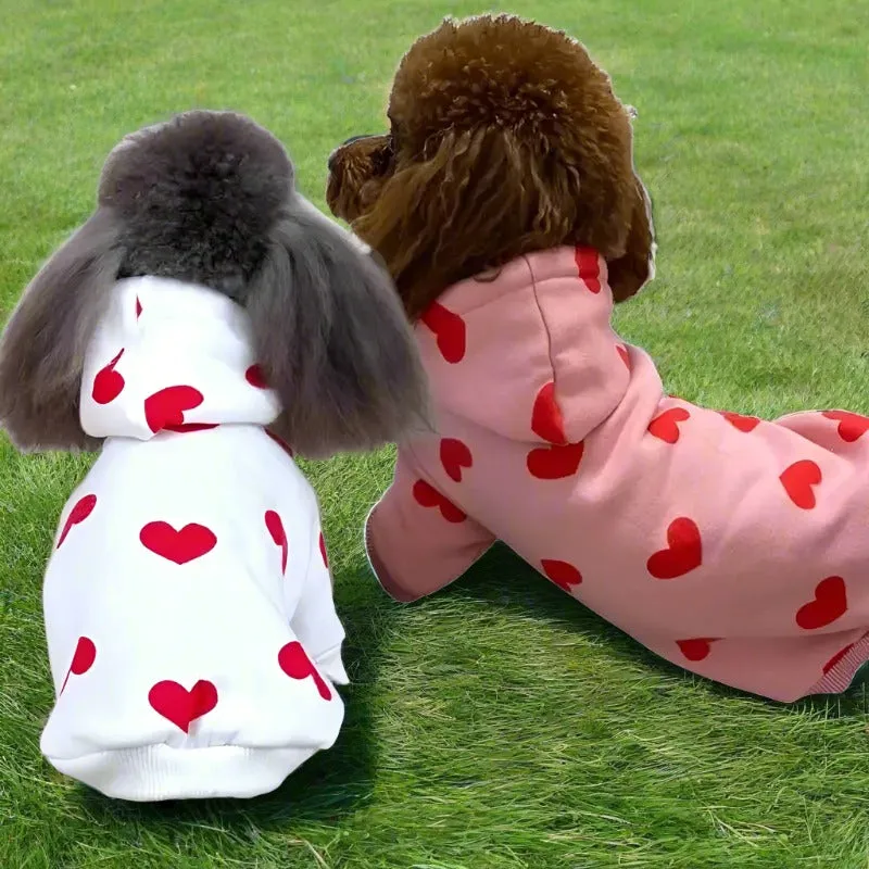 Heart Hoodies Dog Jumper