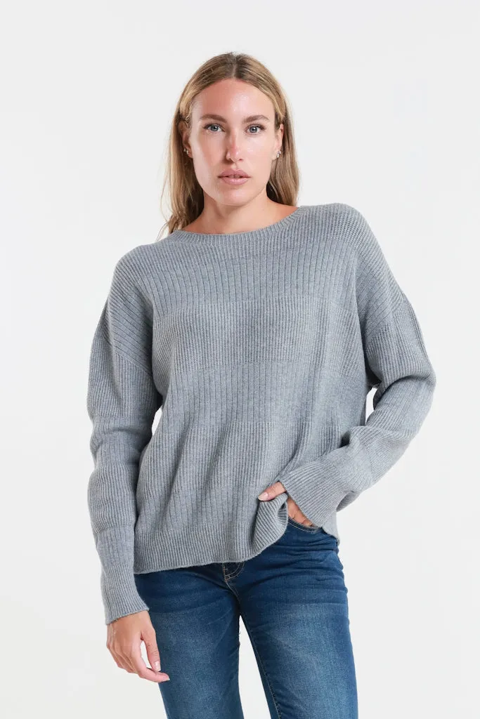 Heather LS Alternating Rib Knit (BLS430)