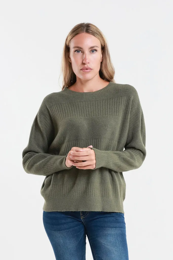 Heather LS Alternating Rib Knit (BLS430)