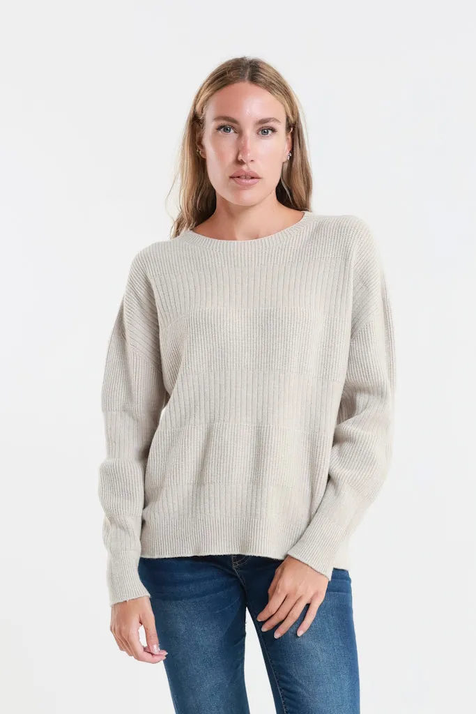 Heather LS Alternating Rib Knit (BLS430)
